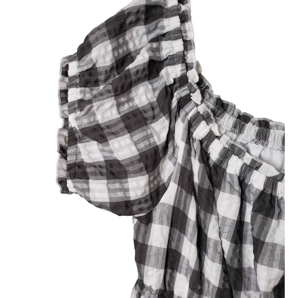 Torrid Peasant Midi Seersucker Gingham Midi Dress - Picture 3 of 10